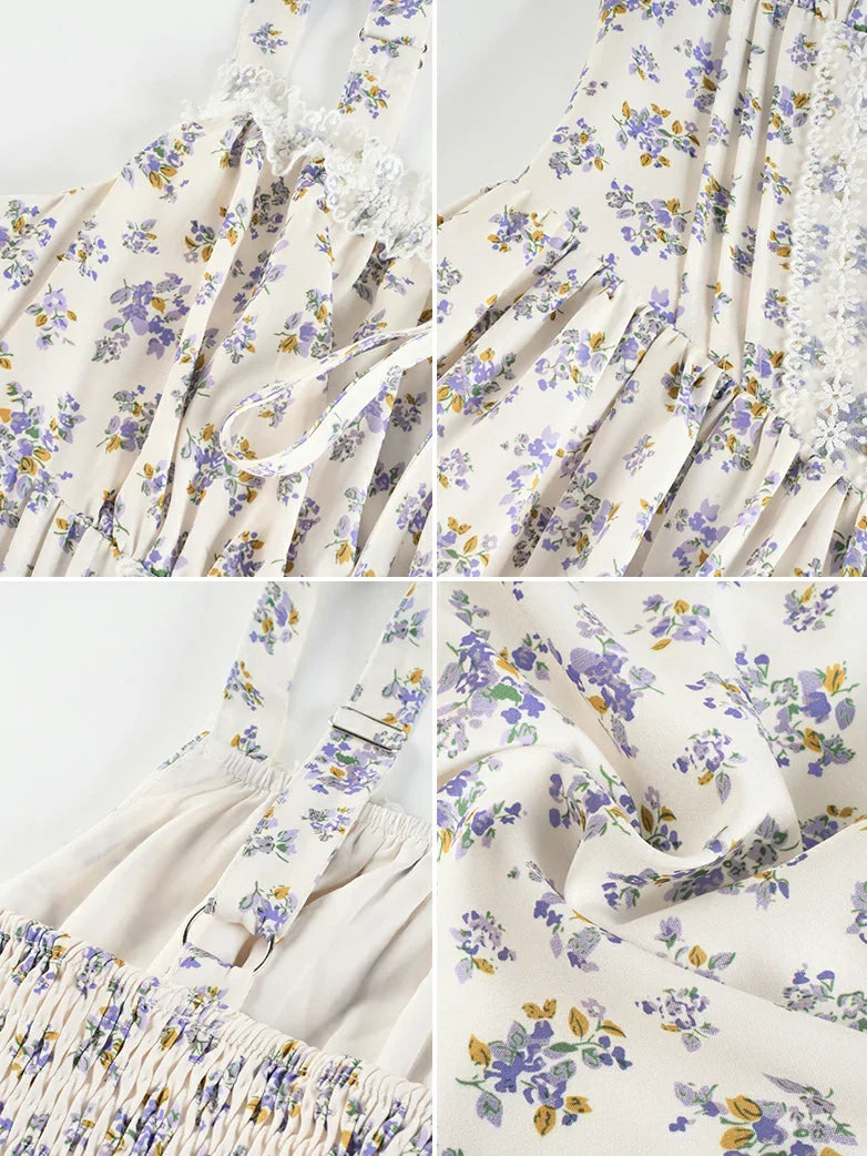 Victorian Puffy Corset Dress Sundress with Pockets