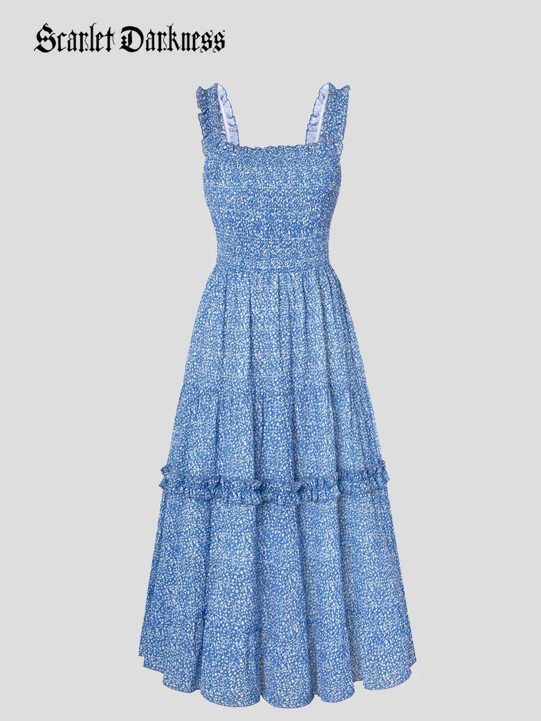 Women Spring Love Story Sundress with Pockets