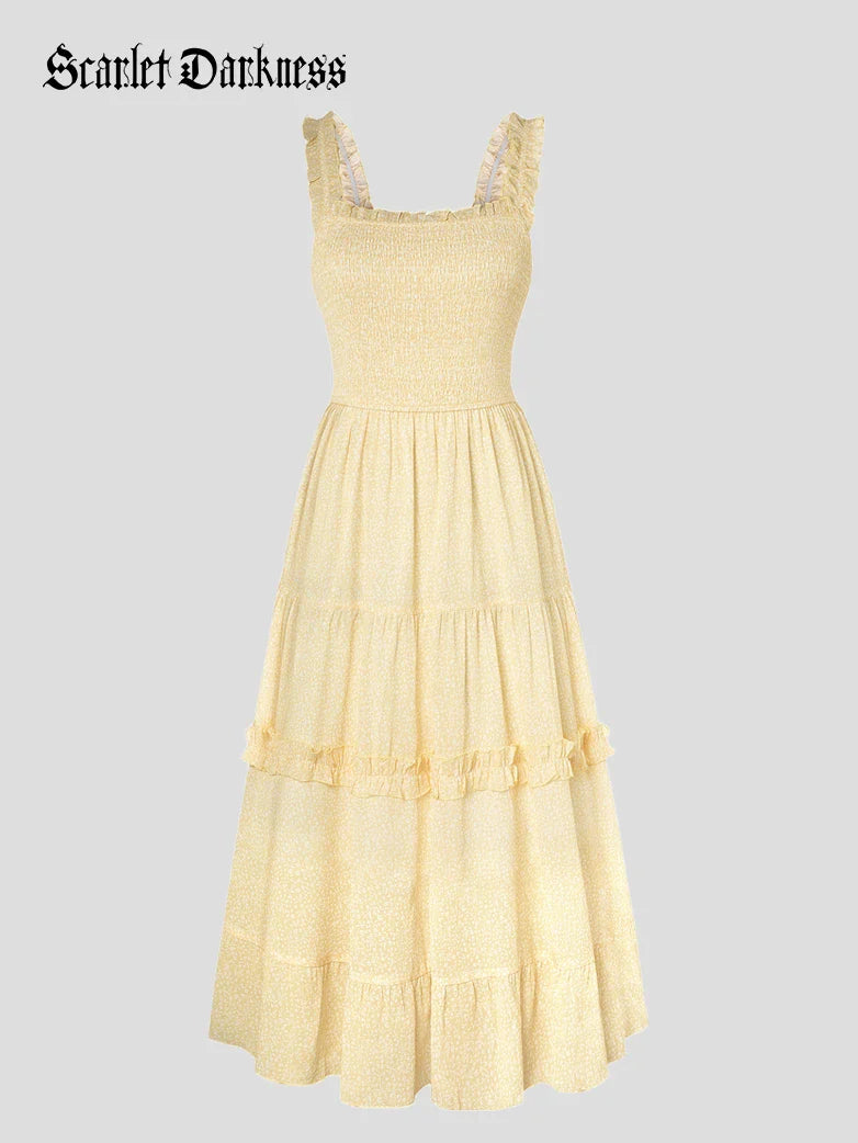 Women Spring Love Story Sundress with Pockets