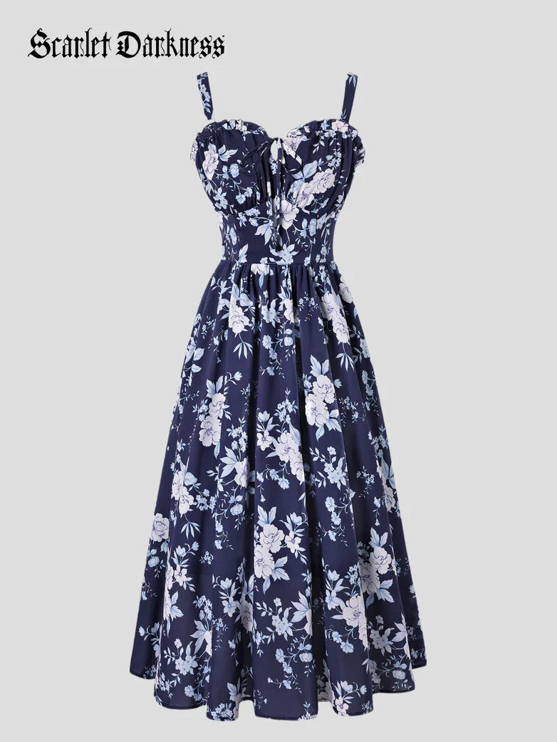 Sweetheart Floral Summer Wedding Pockets Dress