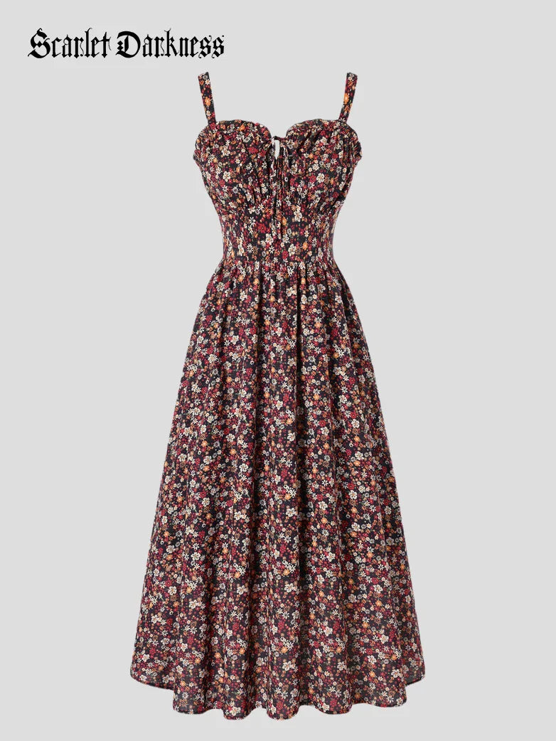 Sweetheart Floral Summer Wedding Pockets Dress