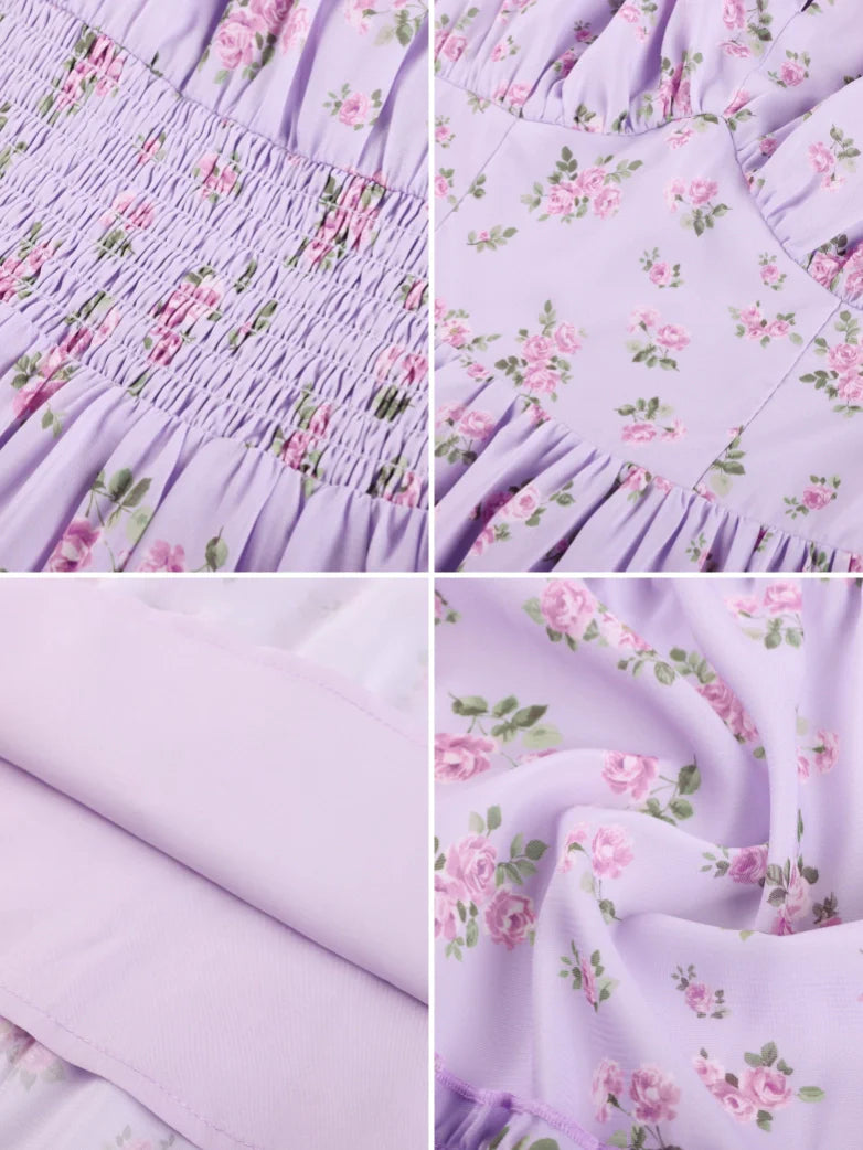 Victorian Summer Floral Pockets Dresses for Women