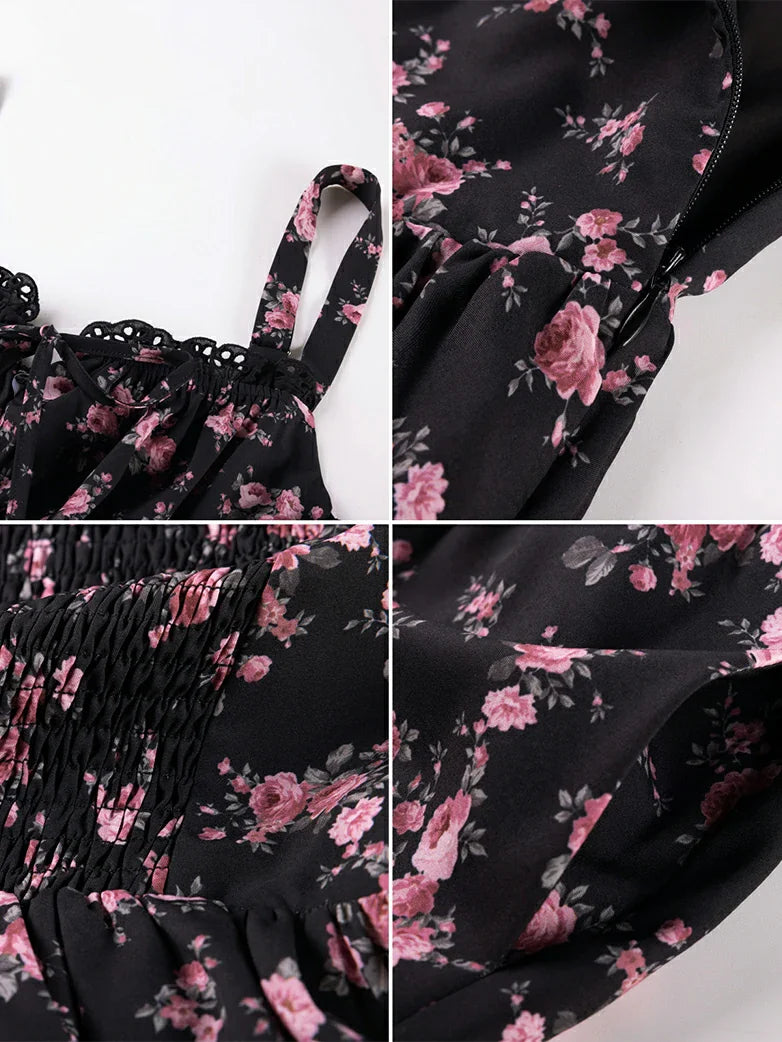 Bianca | Vestido corsé floral con escote cuadrado