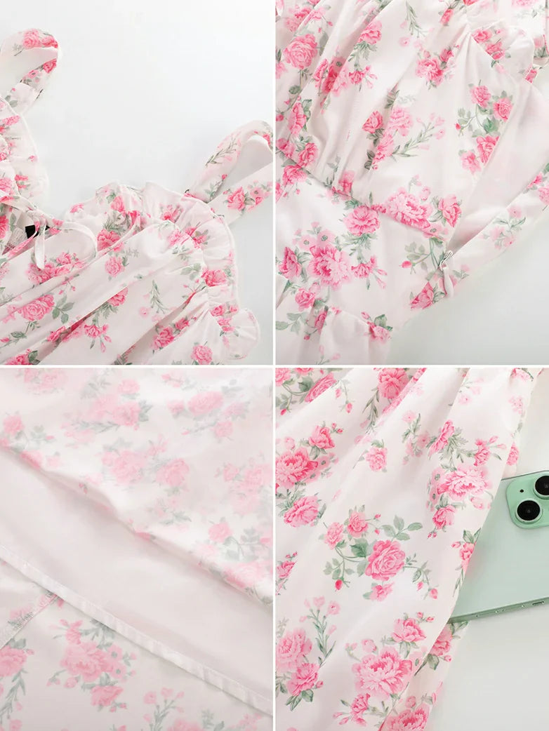 Sweetheart Floral Summer Wedding Pockets Dress