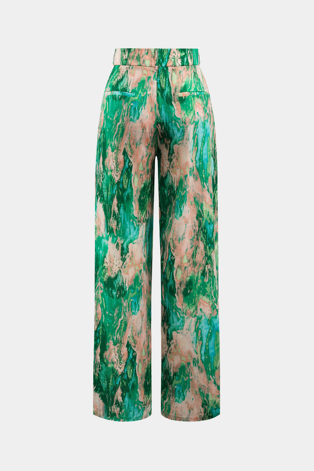 Inna - Pantalón recto de talle alto con estampado de mármol
