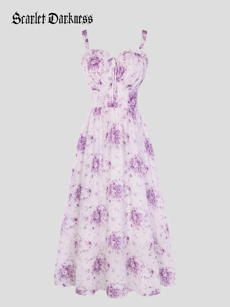 Sweetheart Floral Summer Wedding Pockets Dress
