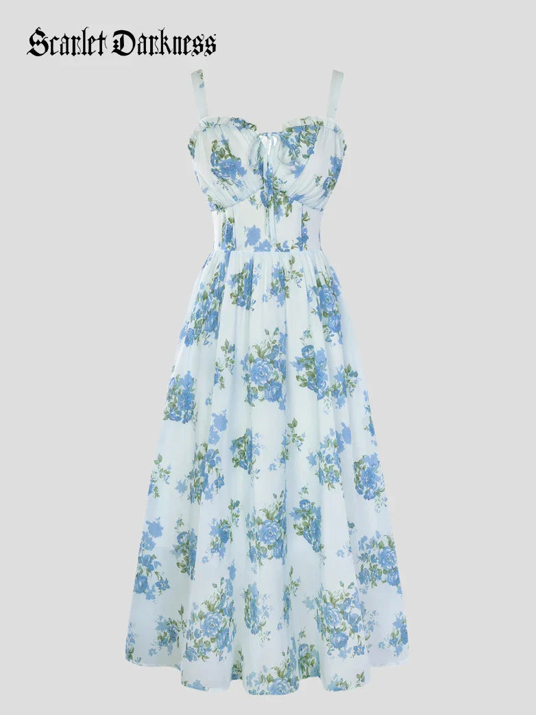 Sweetheart Floral Summer Wedding Pockets Dress