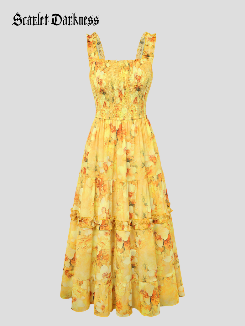 Women Spring Love Story Sundress with Pockets