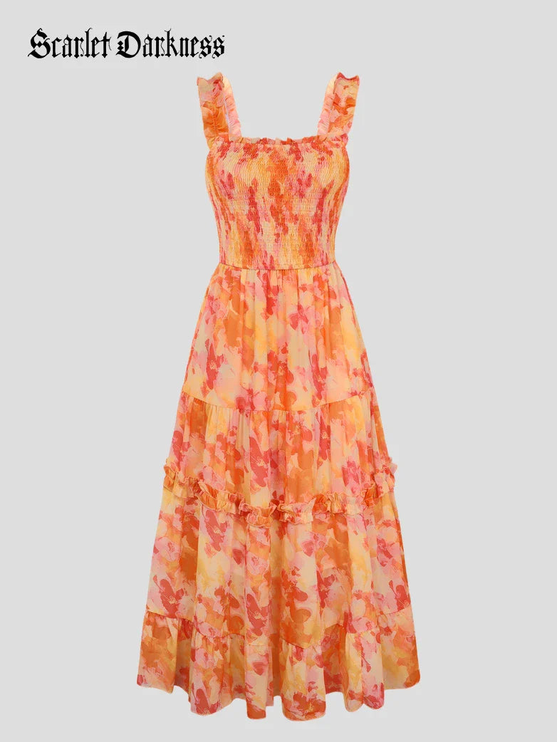 Women Spring Love Story Sundress with Pockets