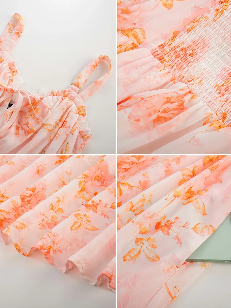 Sweetheart Floral Summer Wedding Pockets Dress