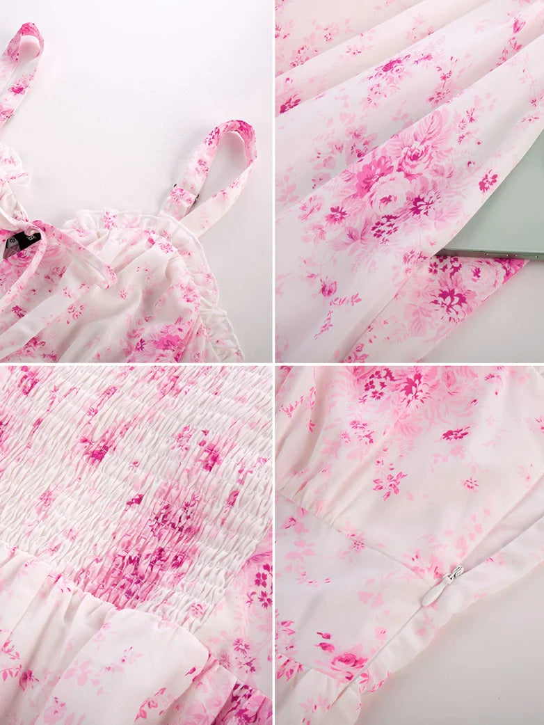 Sweetheart Floral Summer Wedding Pockets Dress