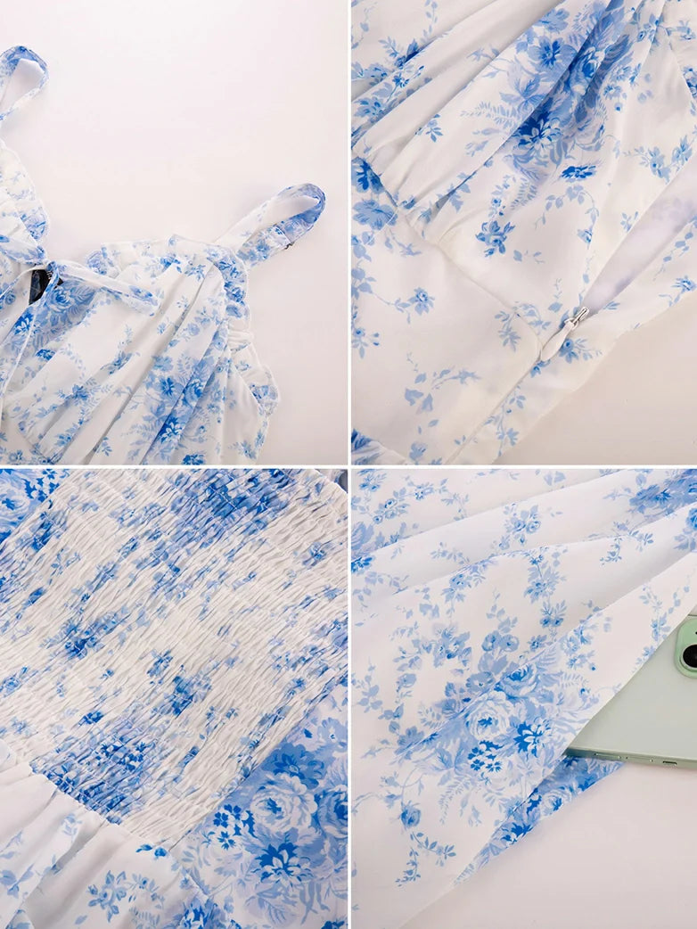 Sweetheart Floral Summer Wedding Pockets Dress