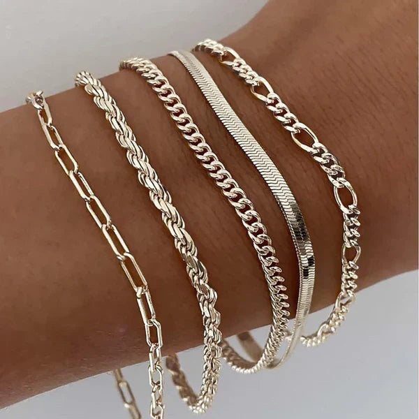 Liliane | Set de 5 pulseras elegantes