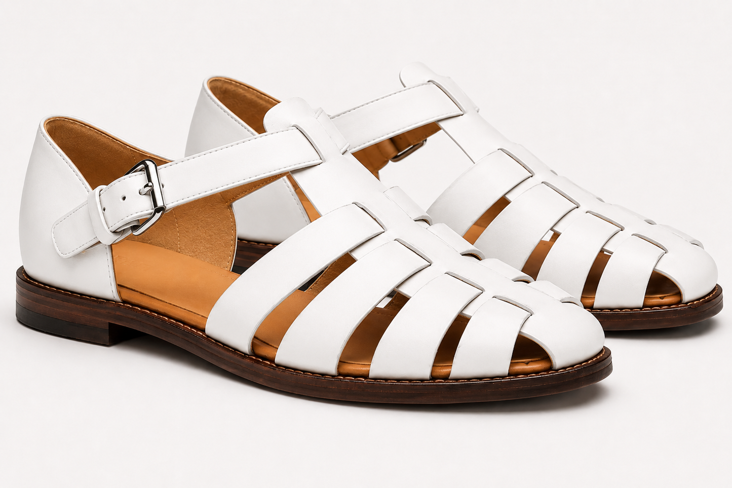 Francesco-Sandalias de cuero de alta calidad para hombre