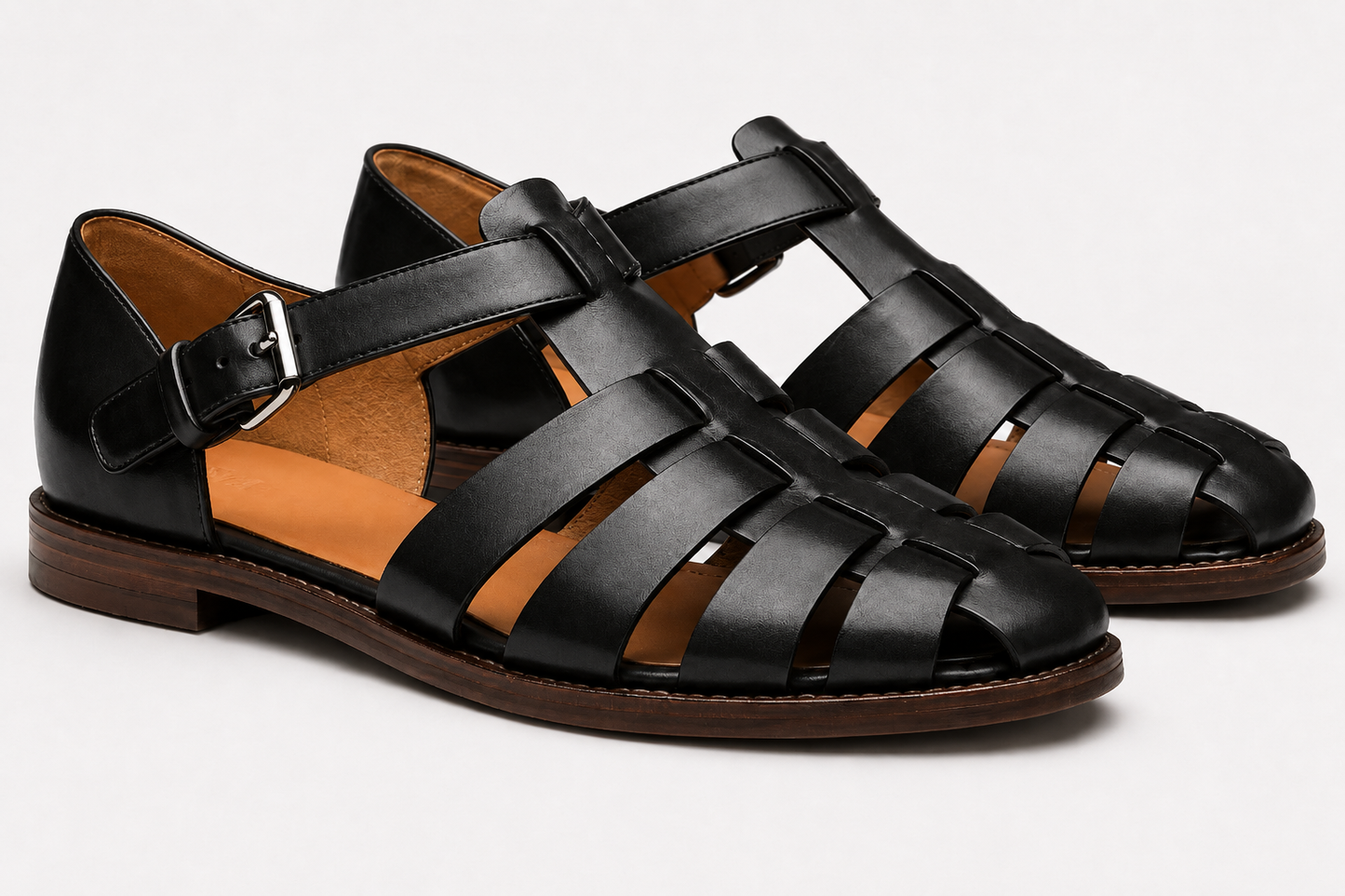Francesco-Sandalias de cuero de alta calidad para hombre