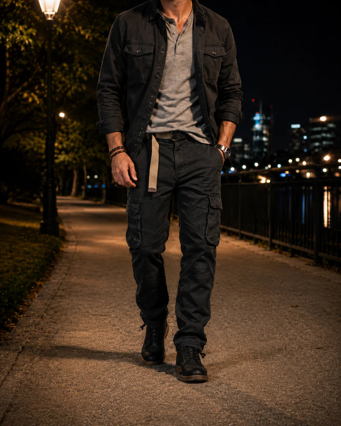 Sebastián-Pantalón cargo táctico para hombre con múltiples bolsillos