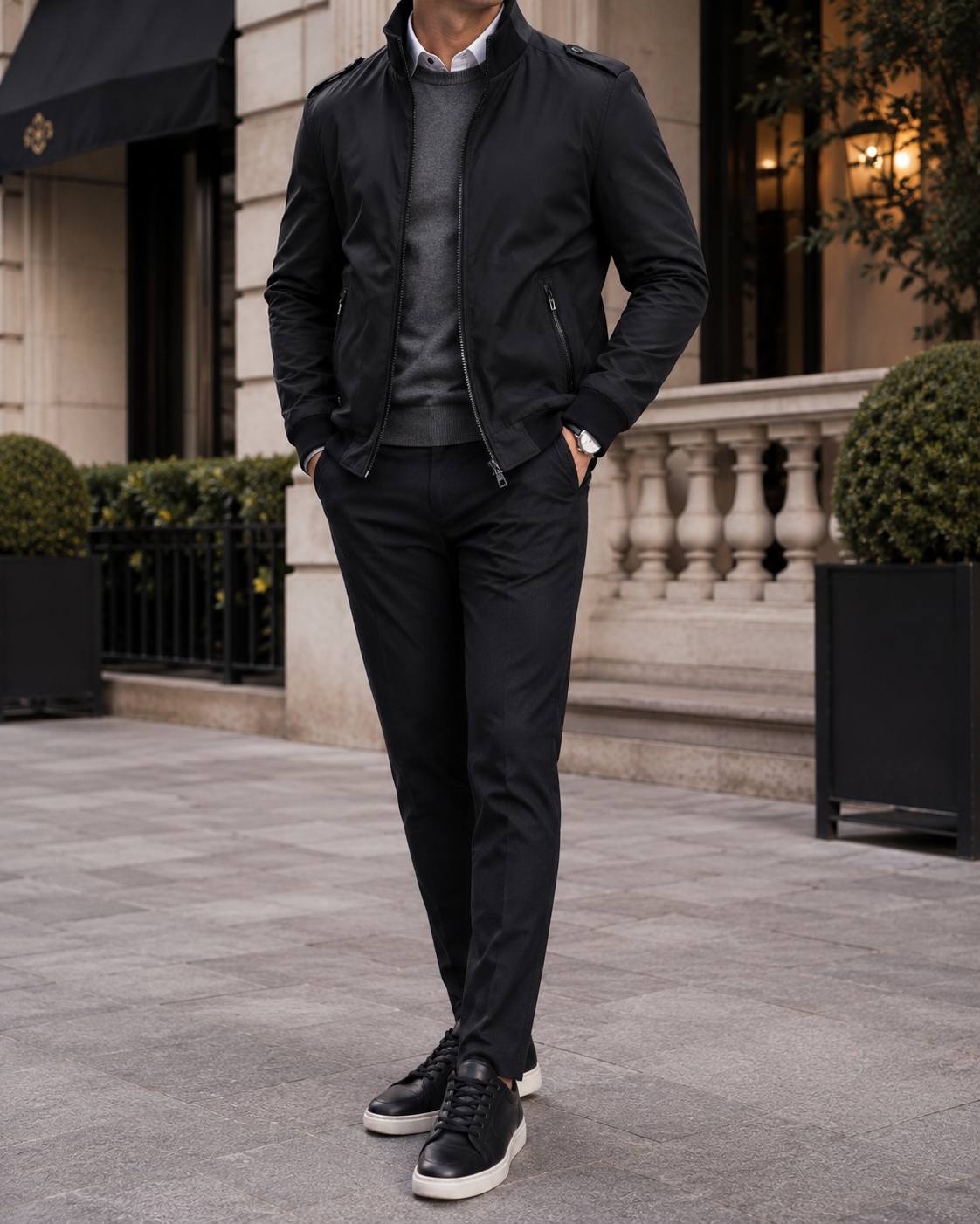 Gregorio-Chaqueta cortavientos elegante para hombre