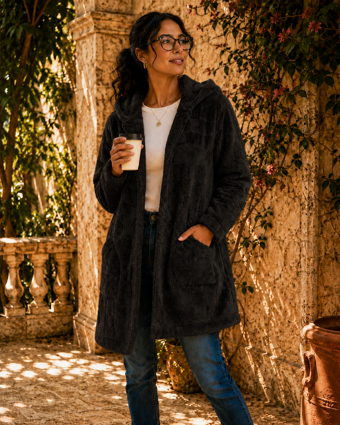 Sabina | Cárdigan de felpa a cuadros