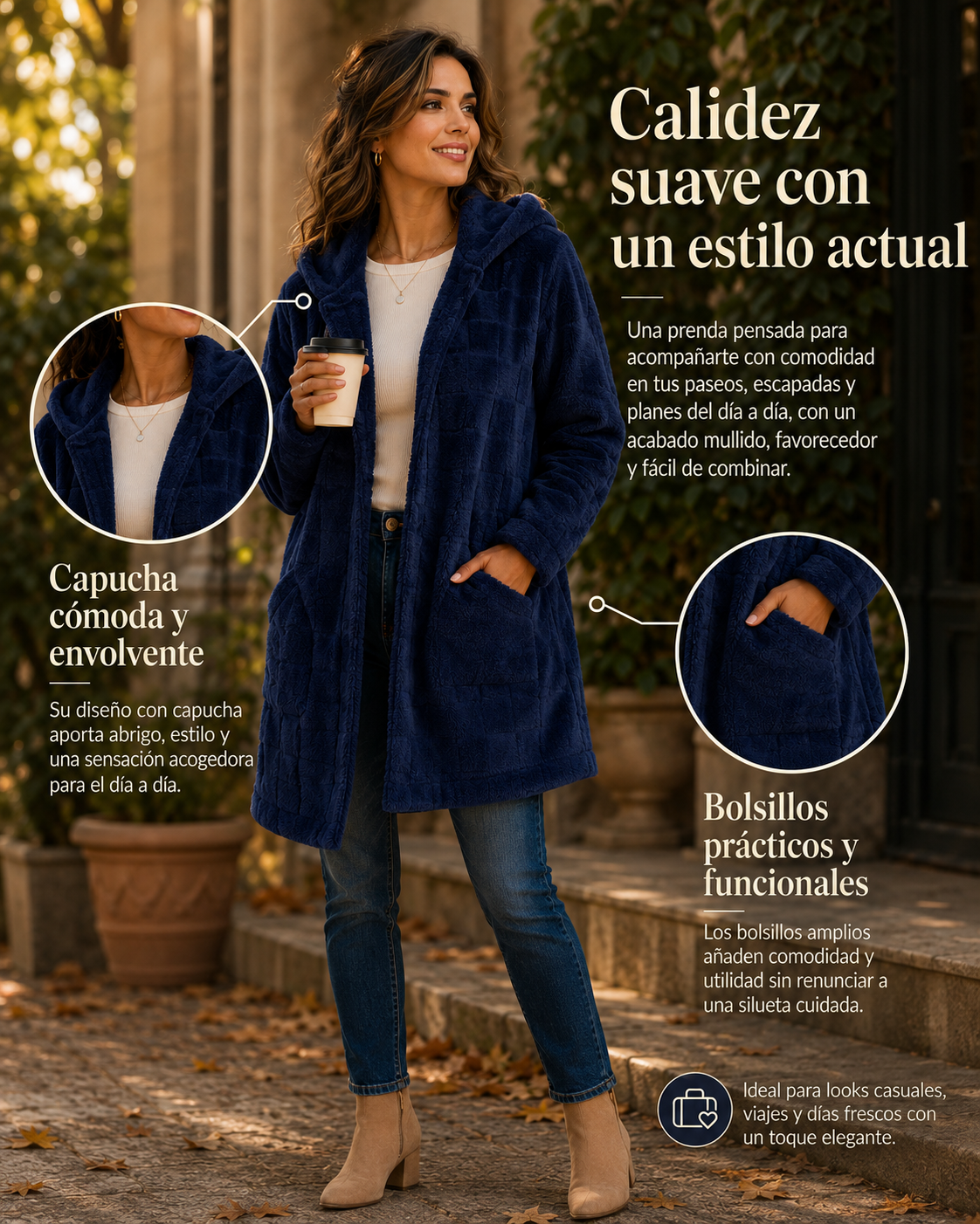 Sabina | Cárdigan de felpa a cuadros
