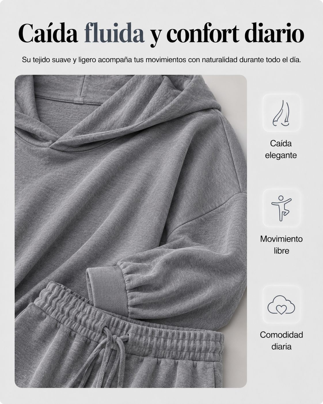 Nerea | Conjunto cómodo con sudadera y pantalón
