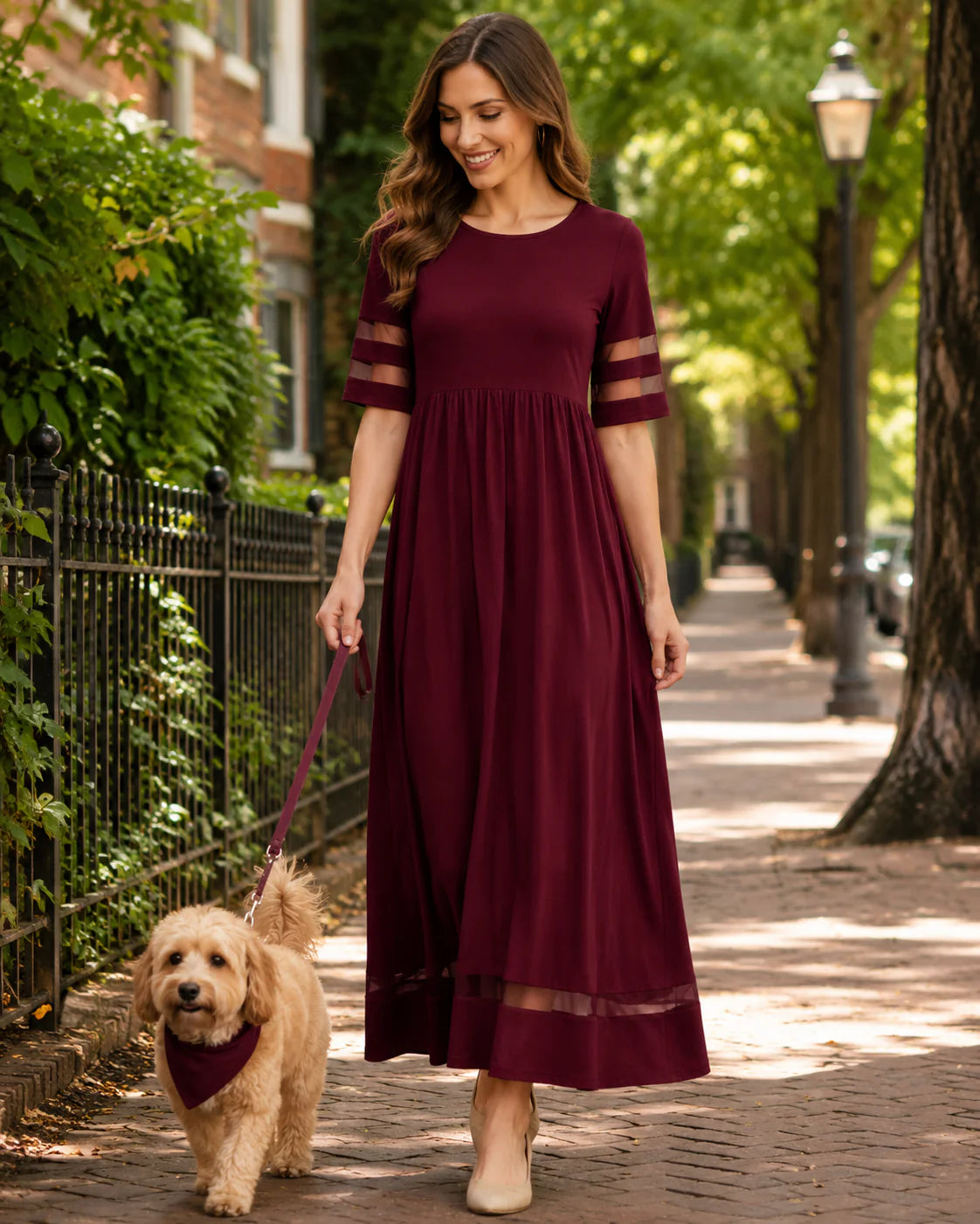 Aubrey-Vestido midi fluido que estiliza la figura