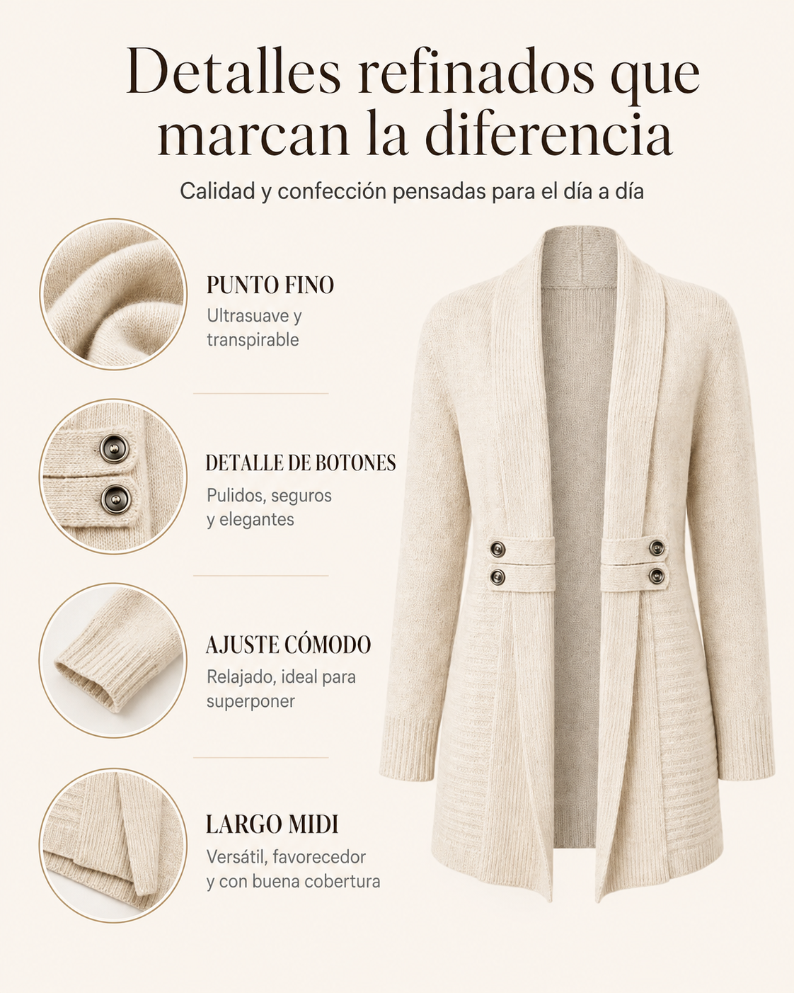 Aurelia | Cárdigan de punto elegante