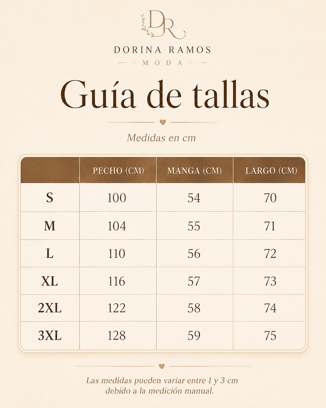 Guía de tallas de Aurelia | Cárdigan de punto elegante