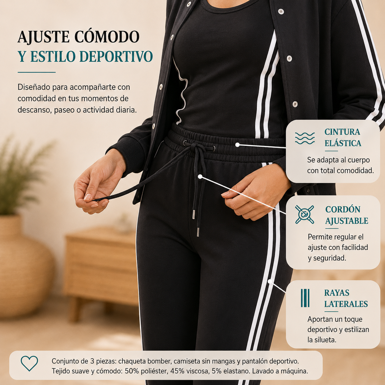 Vera | Conjunto deportivo de tres piezas
