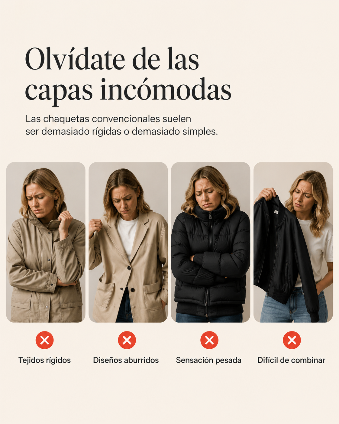 Renata | Chaqueta denim combinada con punto