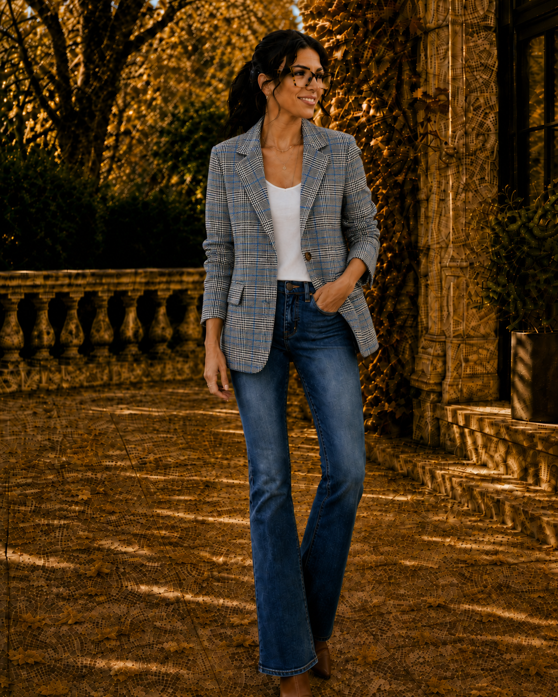Elvira | Blazer de cuadros con solapa