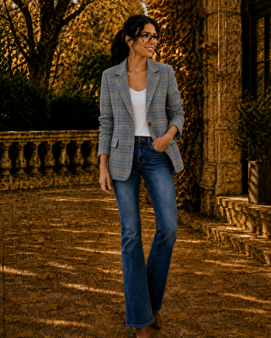 Elvira | Blazer de cuadros con solapa