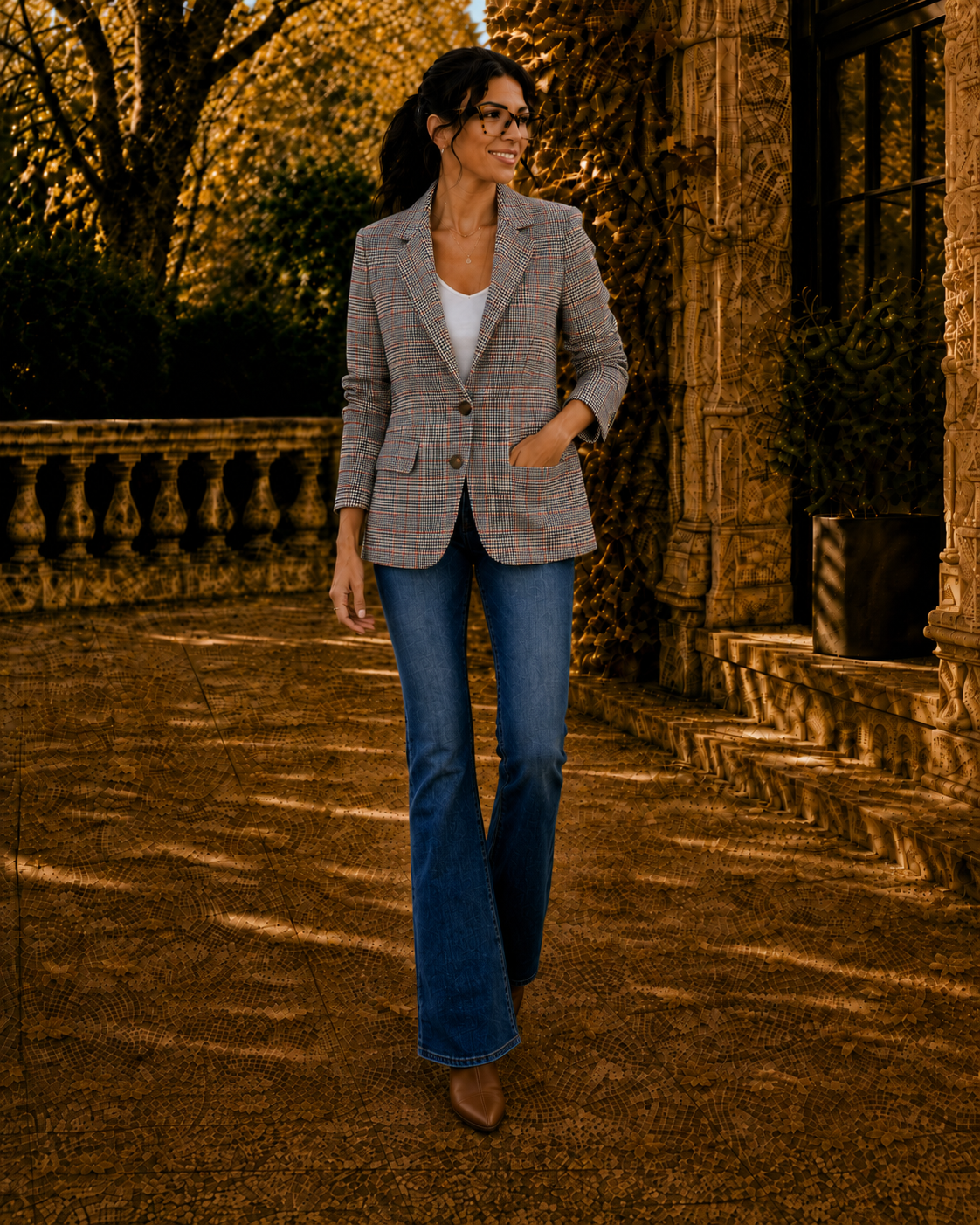 Elvira | Blazer de cuadros con solapa
