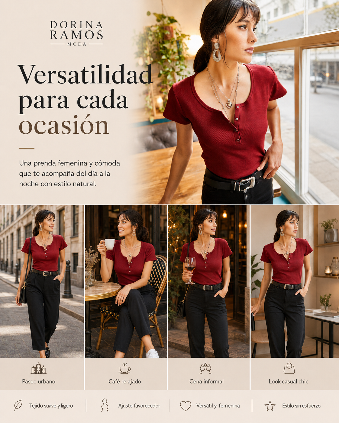 Suriya | Camiseta ajustada con botones decorativos