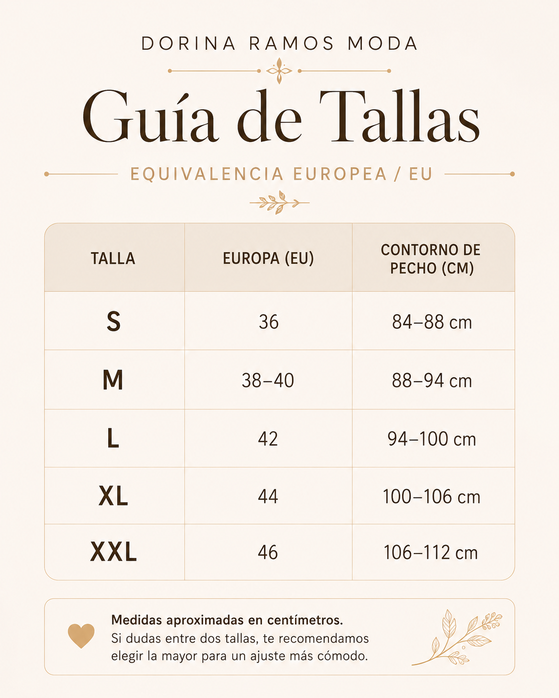 Guía de tallas de Bruna | Cárdigan cálido con capucha