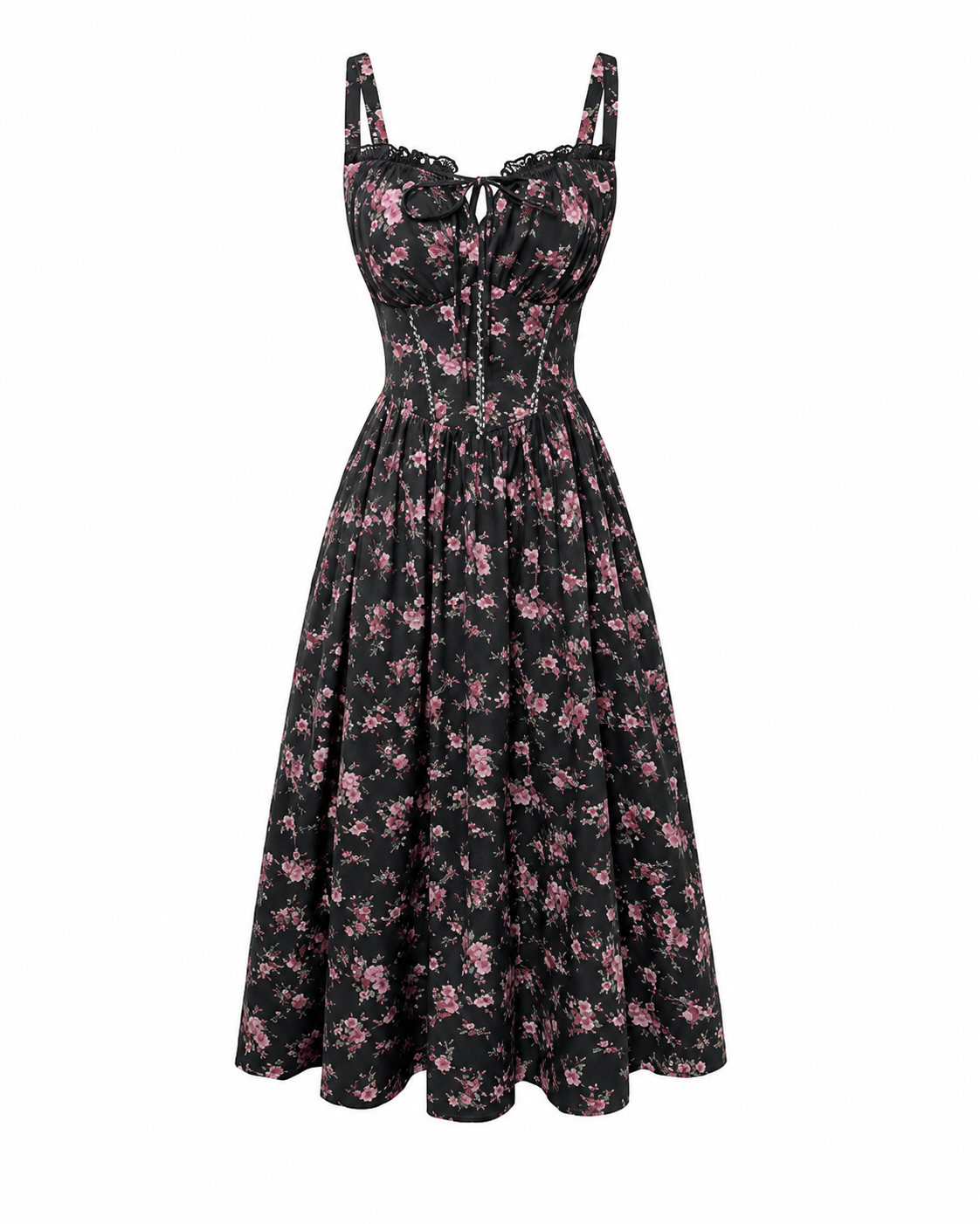 Bianca | Vestido corsé floral con escote cuadrado
