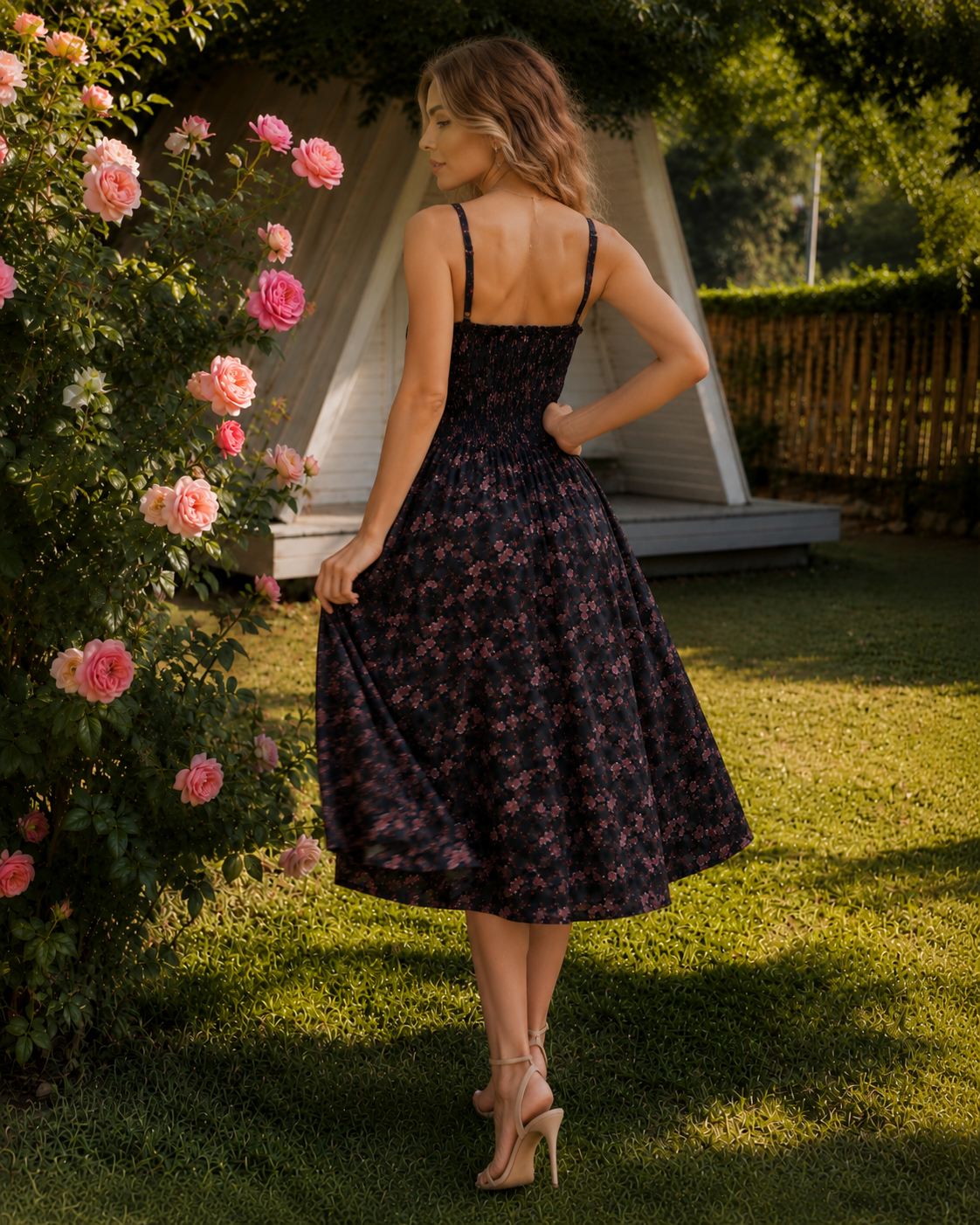Bianca | Vestido corsé floral con escote cuadrado