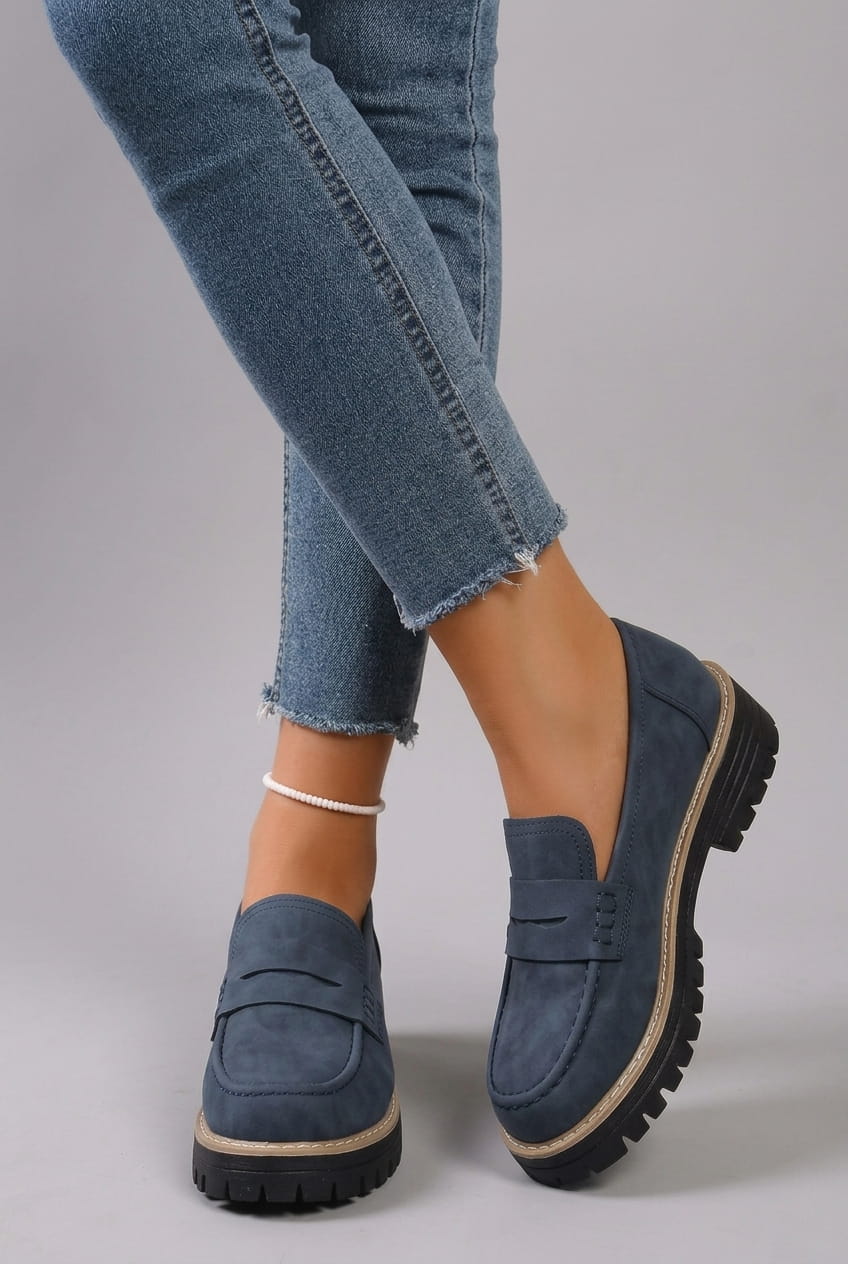 Elsa | Mocasines con plataforma estilo college