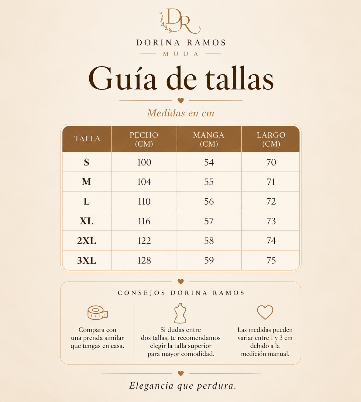 Guía de tallas de Kelley | Chaqueta acolchada ligera