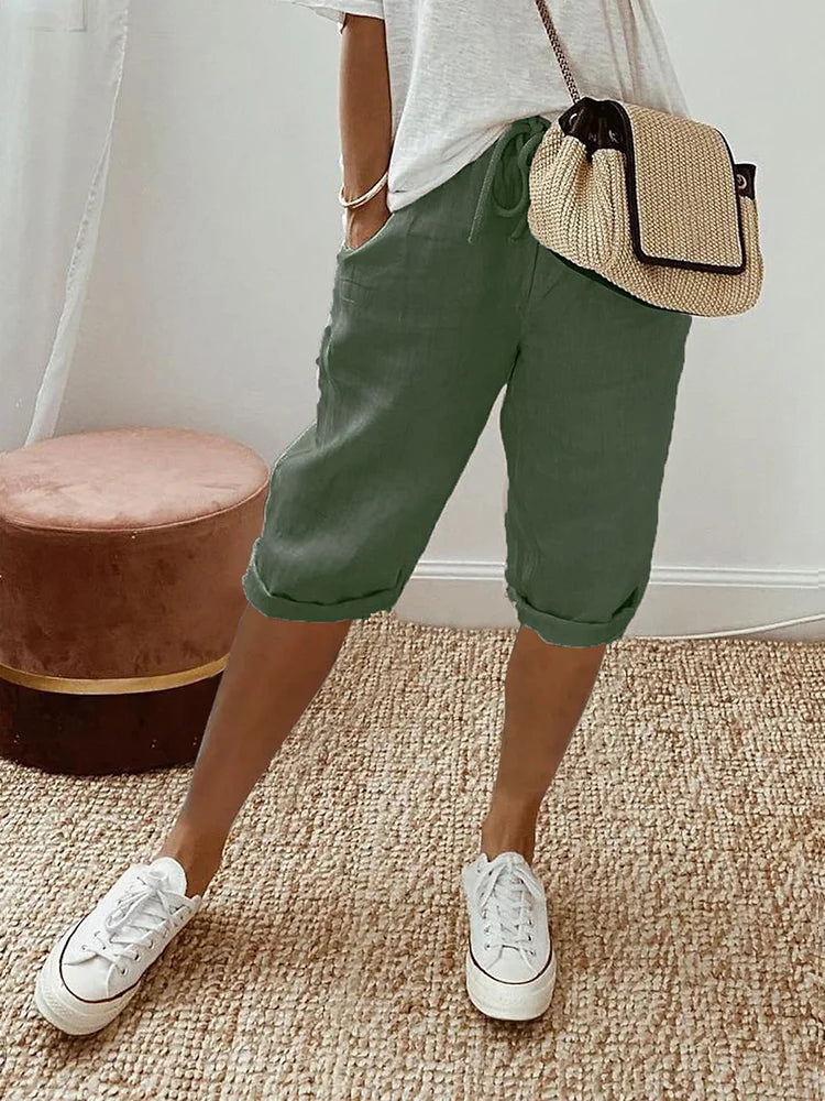 Betty™ | Pantalón corto de lino con bolsillos
