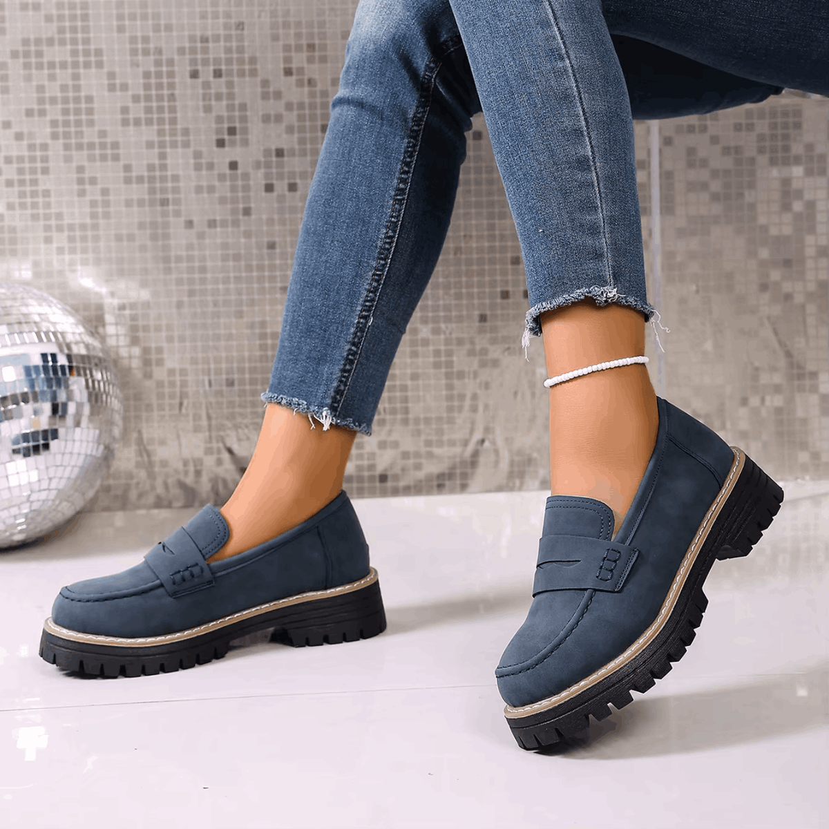 Elsa | Mocasines con plataforma estilo college