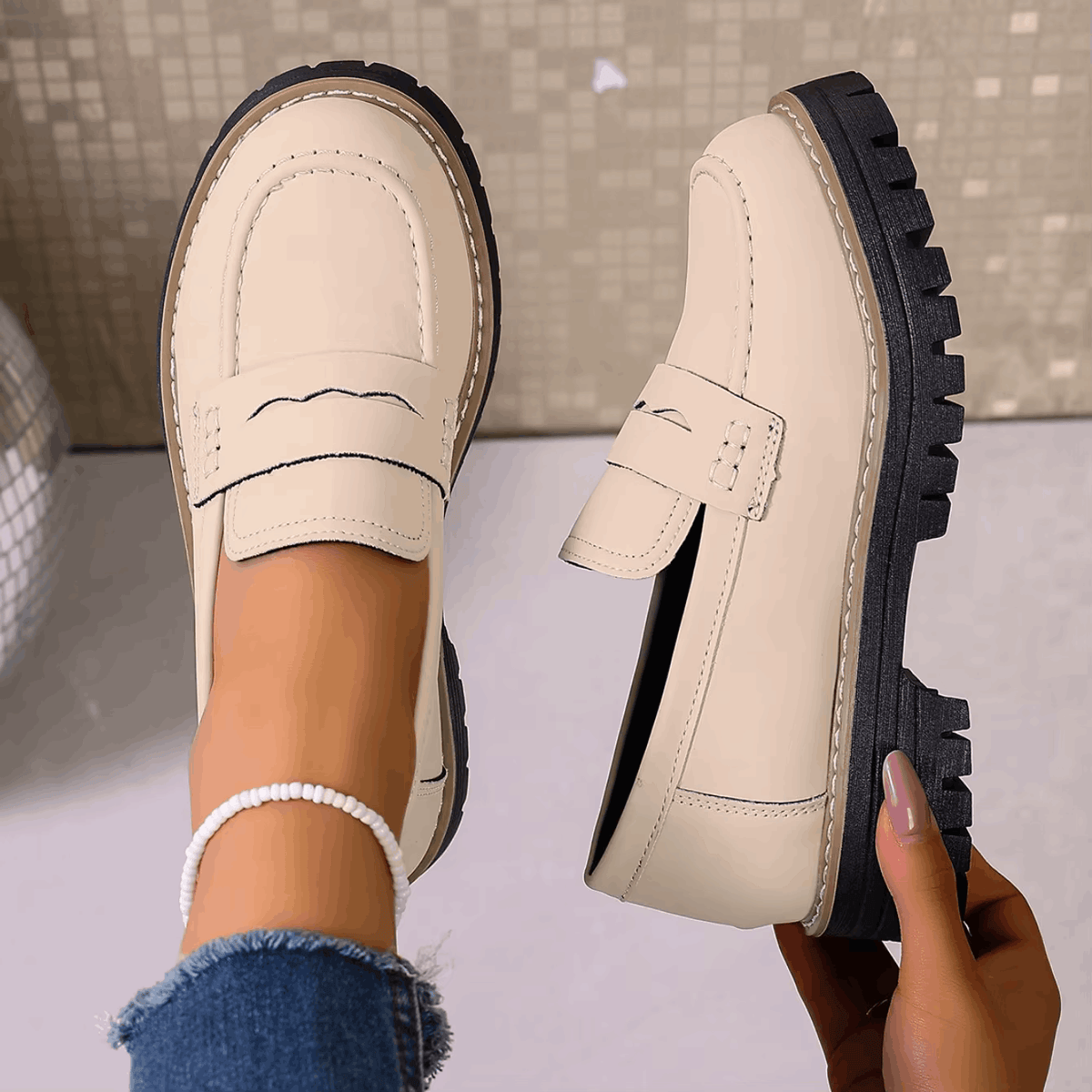 Elsa | Mocasines con plataforma estilo college