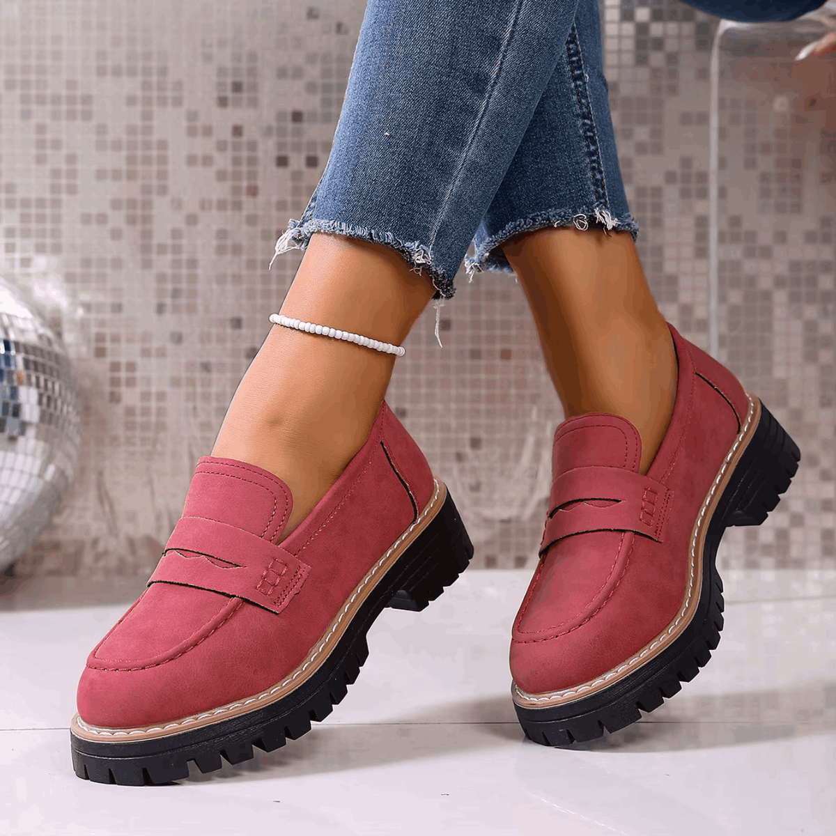 Elsa | Mocasines con plataforma estilo college