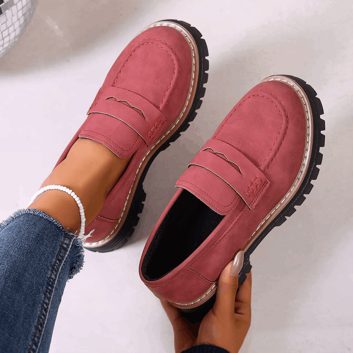Elsa | Mocasines con plataforma estilo college
