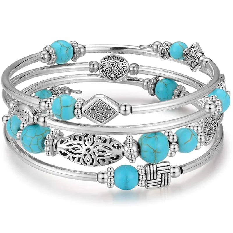 Arianna | Pulsera Multicapa de Piedra Natural