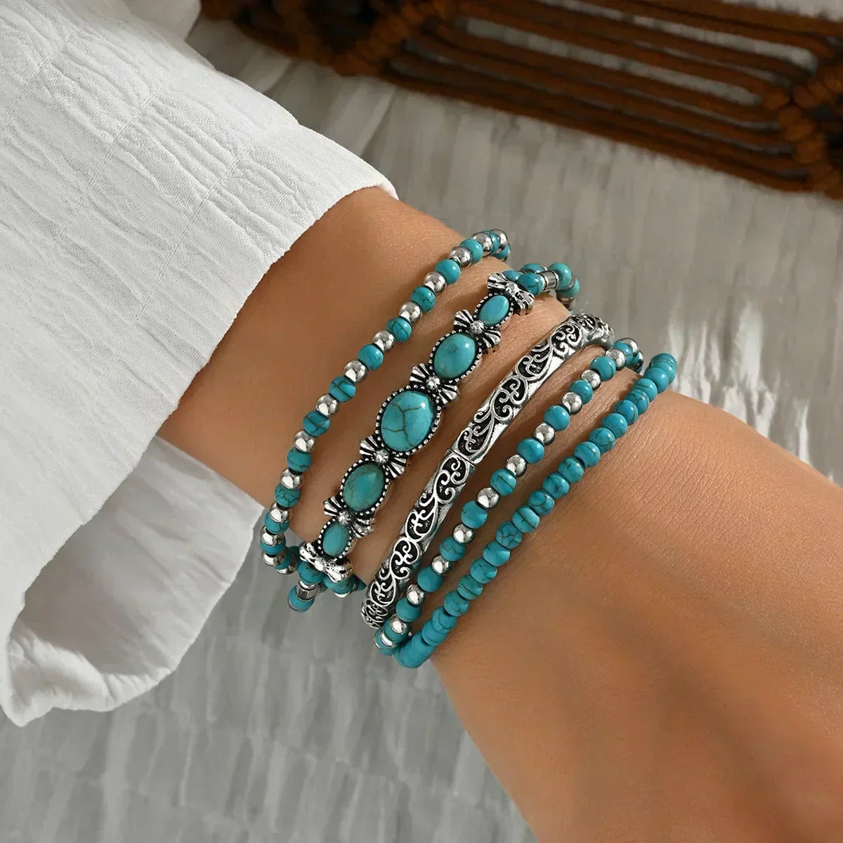 Diane | Set de pulseras turquesas