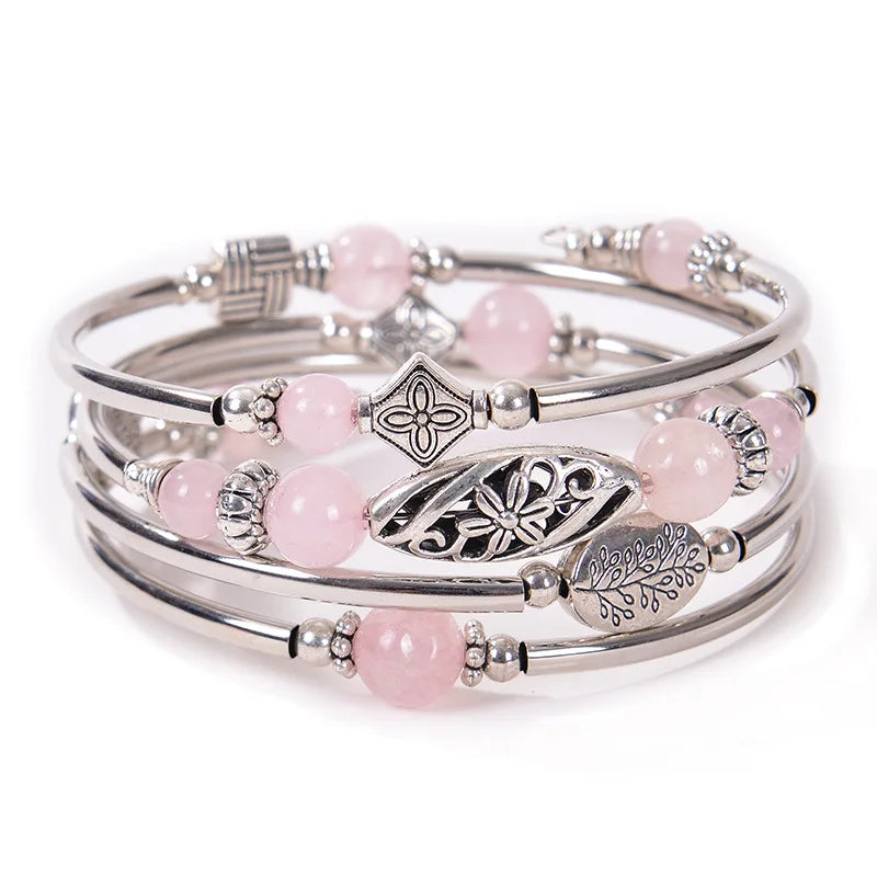 Arianna | Pulsera Multicapa de Piedra Natural