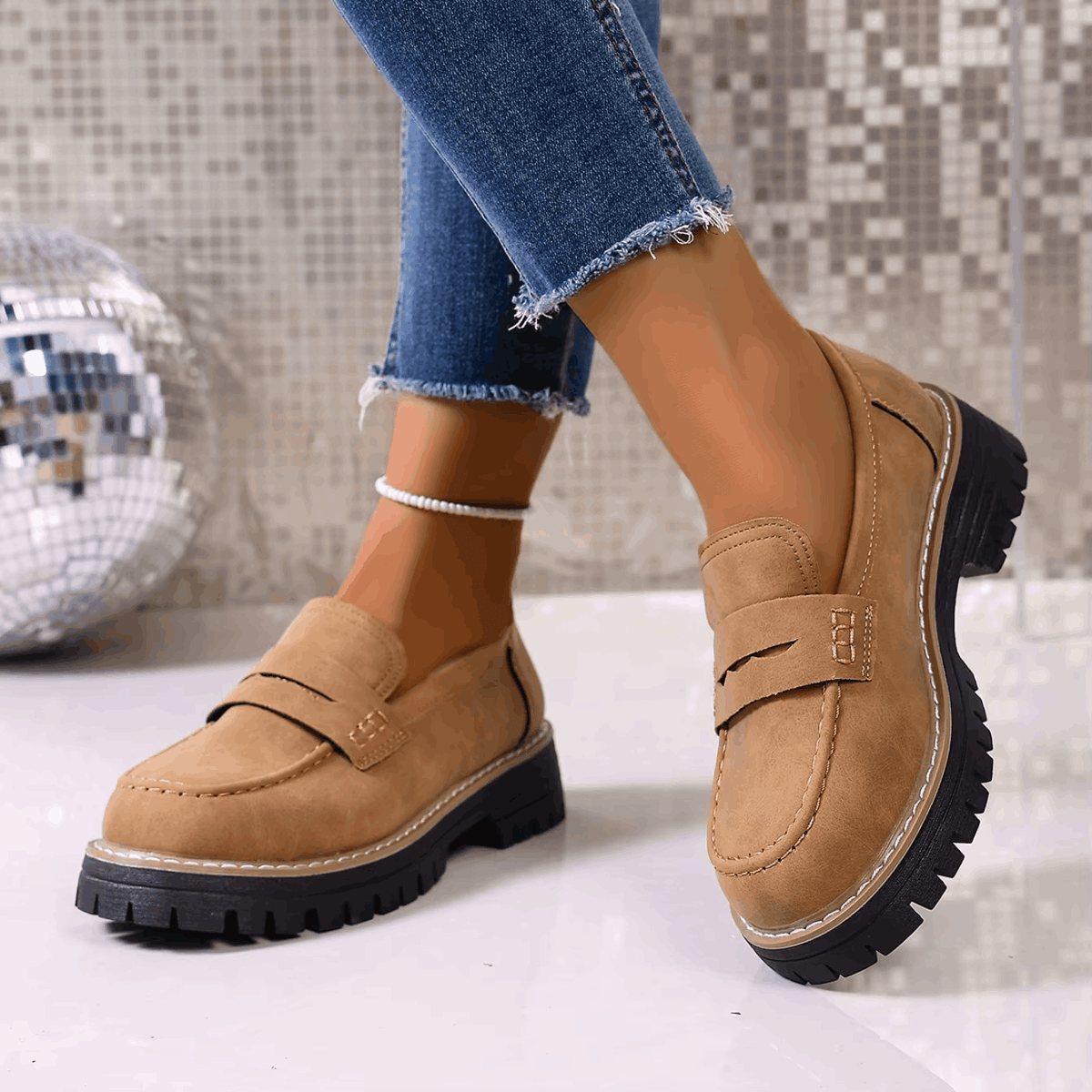 Elsa | Mocasines con plataforma estilo college