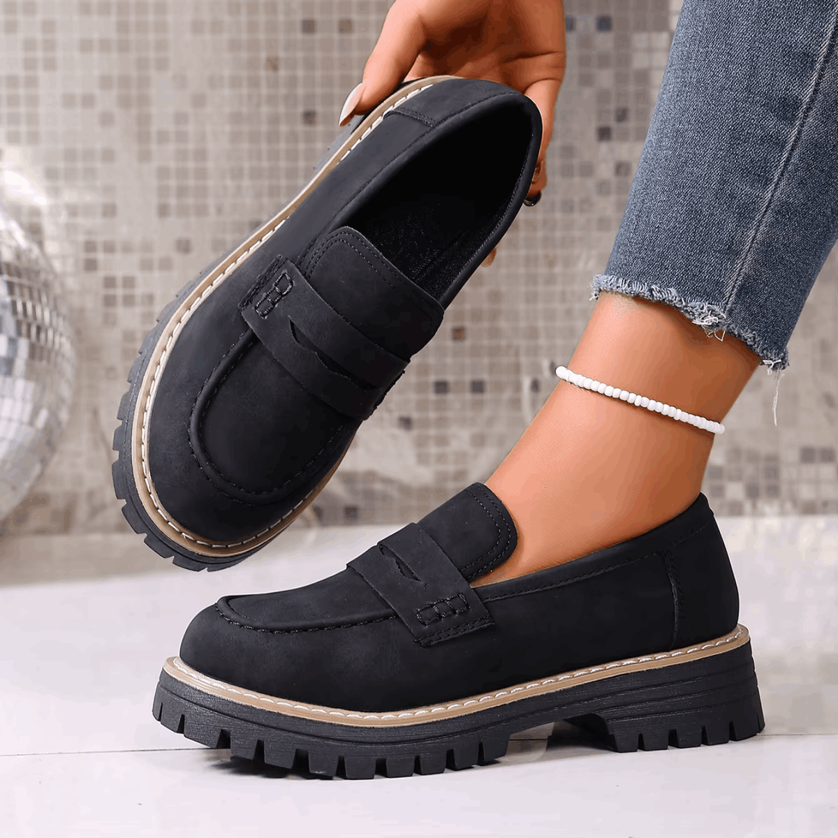 Elsa | Mocasines con plataforma estilo college