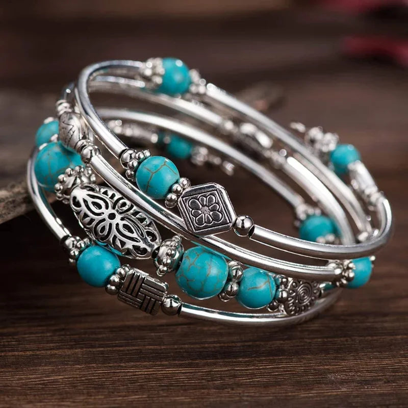 Arianna | Pulsera Multicapa de Piedra Natural