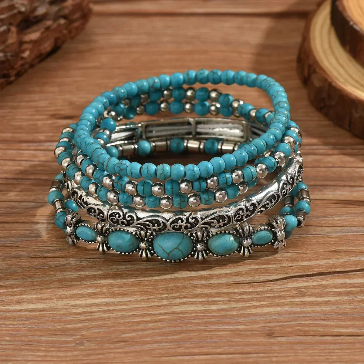 Diane | Set de pulseras turquesas